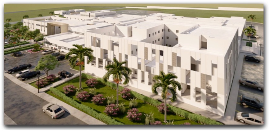 Computer-generated image of the future hospital of Sbiba in Tunisia